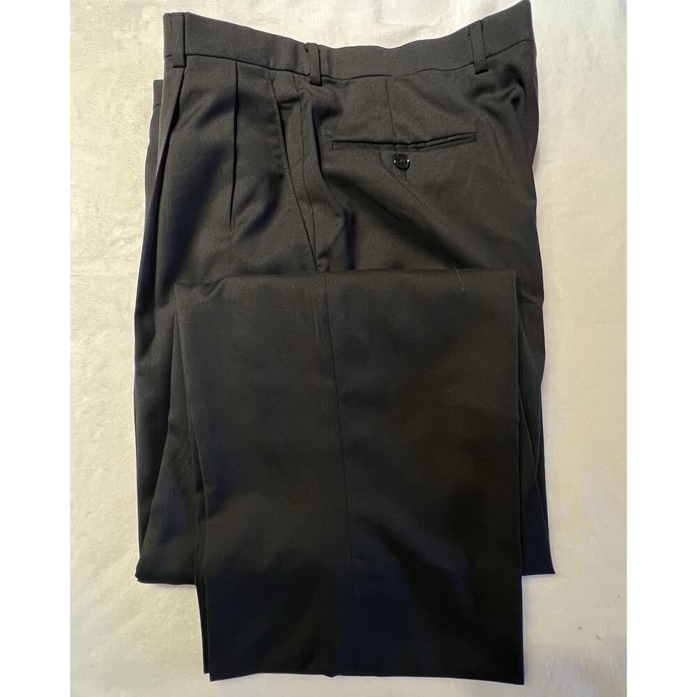 Vintage Hart Schaffner Marx 42R 34x27.5 Classic Solid Black Quality Suit - Picture 9 of 16